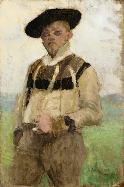 Porträtt av Jules-Alexis Muenier av Pascal-Adolphe-Jean Dagnan-Bouveret