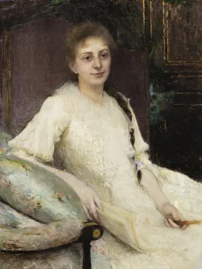 Porträtt av ung kvinna av Pascal-Adolphe-Jean Dagnan-Bouveret