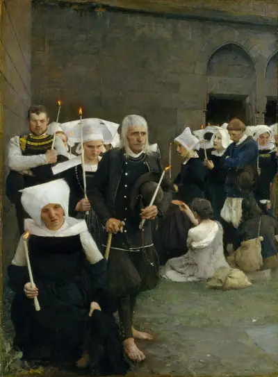 Förlåtelsen i Bretagne av Pascal-Adolphe-Jean Dagnan-Bouveret