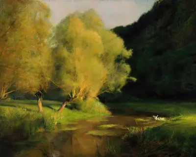 Willows by a Stream av Pascal-Adolphe-Jean Dagnan-Bouveret