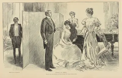 Advice to bores, follow your card upstairs av Charles Dana Gibson