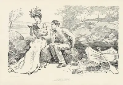 Advice to students- Be read to. It saves the eyes for better things av Charles Dana Gibson