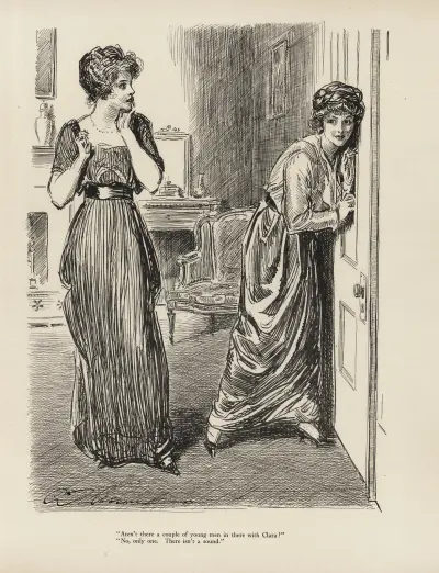 ‘Aren’t there a couple of young men in there with Clara’ av Charles Dana Gibson