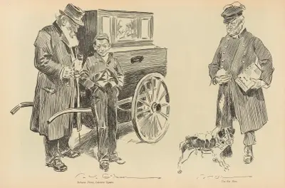 Mellan tider, Leicester Square av Charles Dana Gibson