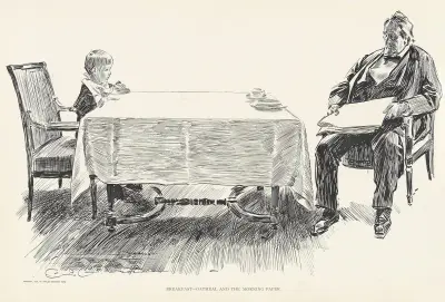Frukost – havregrynsgröt och morgontidningen av Charles Dana Gibson