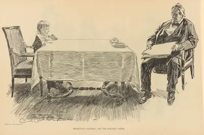 Frukost – havregrynsgröt och morgontidningen av Charles Dana Gibson