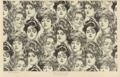 Design fo a wallpaper, Suitable for a bachelor apartment, Charles Dana Gibson