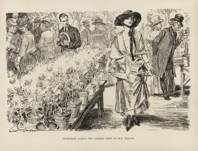 Frederick enjoys the flower show in our village av Charles Dana Gibson
