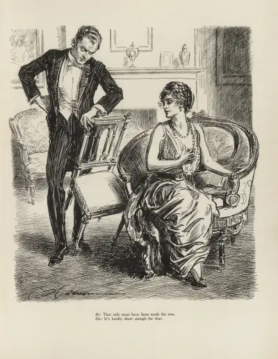 He; That sofa must have been made for two av Charles Dana Gibson
