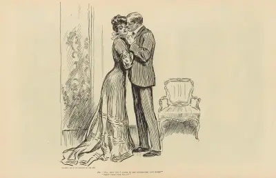 He; ‘Was that you I kissed in the conservatory last night’ av Charles Dana Gibson