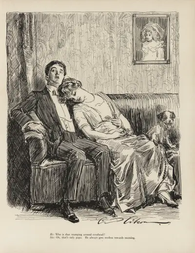 He; Vem är det som trampar runt där uppe? av Charles Dana Gibson