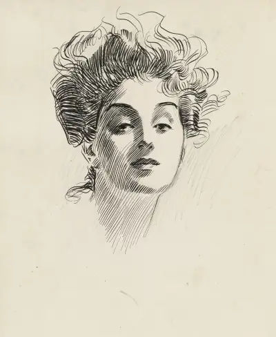Head of a girl, Charles Dana Gibson