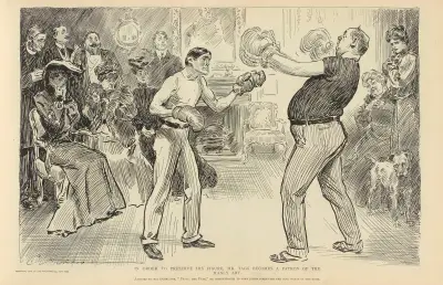 För att bevara sin figur blir Mr. Tagg en beskyddare av den manliga konsten av Charles Dana Gibson