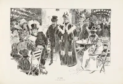 In Paris – At the Jardin de Paris av Charles Dana Gibson