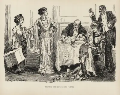 Möte med systerns vänner i staden av Charles Dana Gibson