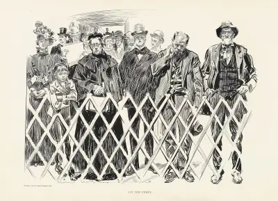 On the ferry av Charles Dana Gibson