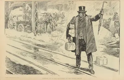 Portrait of an old gentleman on the wrong corner av Charles Dana Gibson
