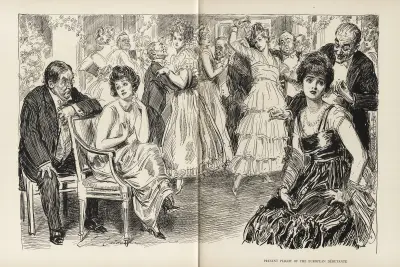Present plight of the European Debutante av Charles Dana Gibson