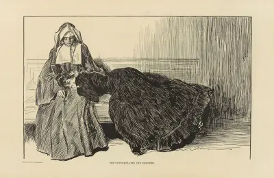 Sie betrachtet das Kloster von Charles Dana Gibson