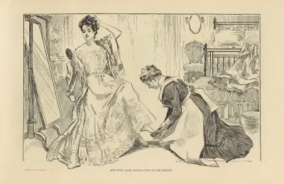 Hon finner viss tröst i sin spegel av Charles Dana Gibson