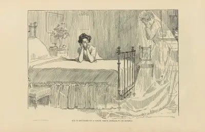 Sie wird von einer Vision beunruhigt, die sie selbst zu sein scheint von Charles Dana Gibson