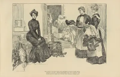 Sie sehnt sich nach Abgeschiedenheit und beschließt, die Stadt zu verlassen, um in ein milderes Klima zu ziehen von Charles Dana Gibson