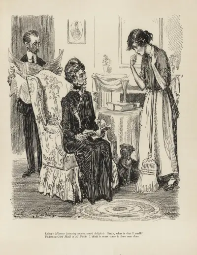 Skimpy Mistress (scenting unaccustomed delights); Sara, what is that i smell av Charles Dana Gibson