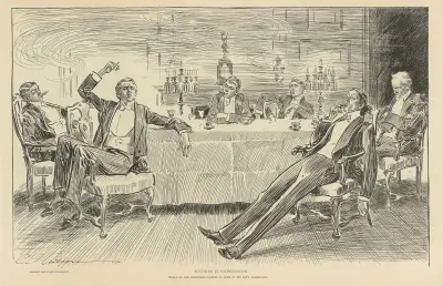 Studier i uttryck, medan en äldre herre lyssnar… av Charles Dana Gibson