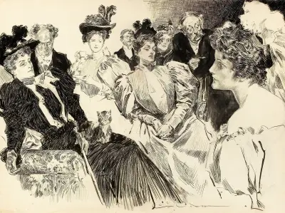 Tea Room av Charles Dana Gibson
