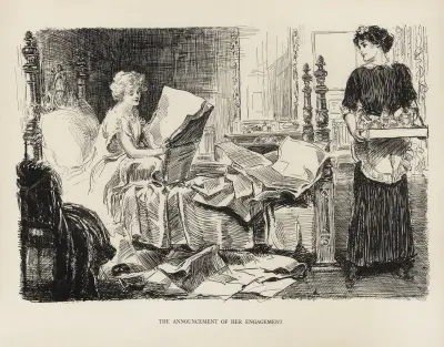 Tillkännagivandet av hennes förlovning av Charles Dana Gibson