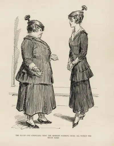 Den fylliga klagar över att modet gör alla kvinnor alltför lika av Charles Dana Gibson