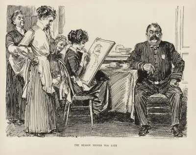 Anledningen till att middagen blev sen av Charles Dana Gibson