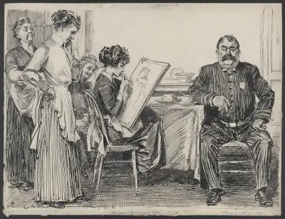 Der Grund, warum das Abendessen zu spät war, 1912 von Charles Dana Gibson