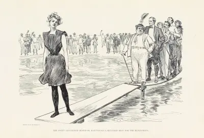 The stout gentleman hoped he had found a secluded spot for the honeymoon av Charles Dana Gibson