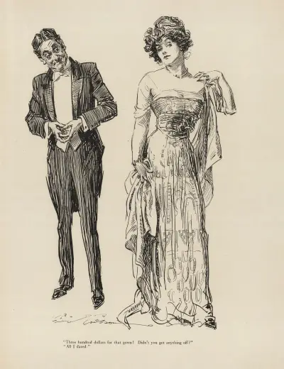 ‘Three hundred dollars for that gown! Didn’t you get anything off’ av Charles Dana Gibson