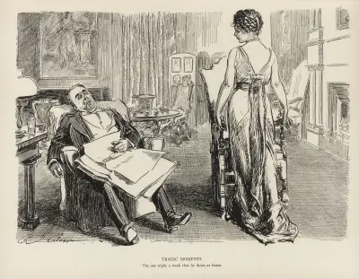Tragic moments – The one night a week that he dines at home av Charles Dana Gibson
