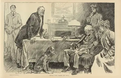 Uncle Tagg makes his will av Charles Dana Gibson