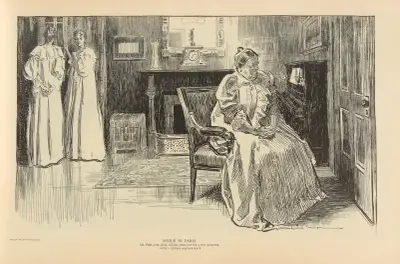 While in Paris. Mr. Pipp, just after dinner, steps out for a few moments, Charles Dana Gibson