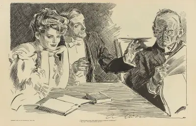 ‘Young man, have you been trying to kiss my daughter’ av Charles Dana Gibson
