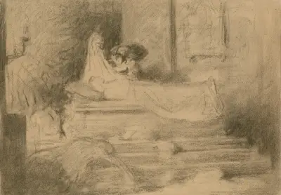Romeo and Juliet, V, 3, the tomb scene av Daniel Maclise