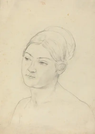 Head of a Young Woman av Moritz Daniel Oppenheim