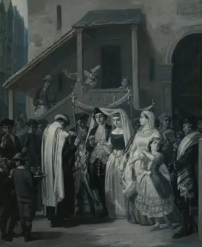The Wedding (Die Trauung) av Moritz Daniel Oppenheim