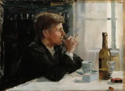 Seated Man At The Table av Elin Danielson-Gambogi
