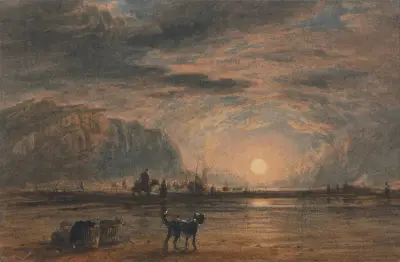Strandscen, soluppgång av David Cox