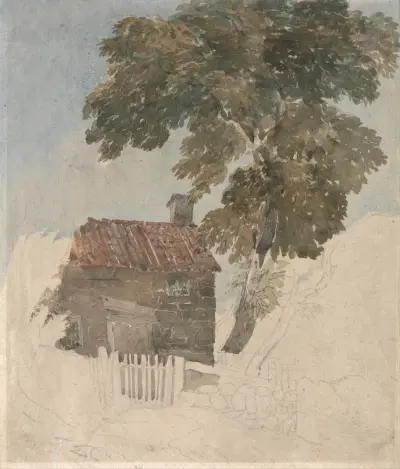 Cottage and Trees av David Cox