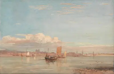 Greenwich Hospital från Woolwich Reach av David Cox