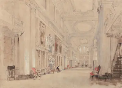 Long Library at Blenheim Palace av David Cox