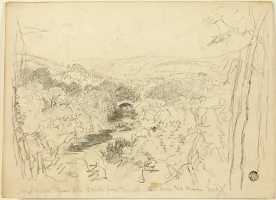 Pont Pwl Gwyn, River Usk av David Cox