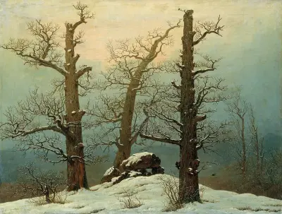 Cairn in Snow av Caspar David Friedrich
