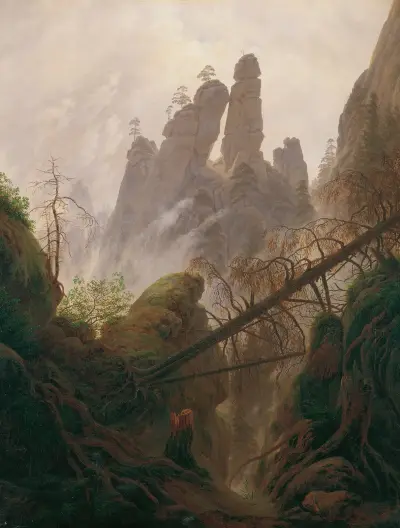 Felsenlandschaft im Elbsandsteingebirge av Caspar David Friedrich